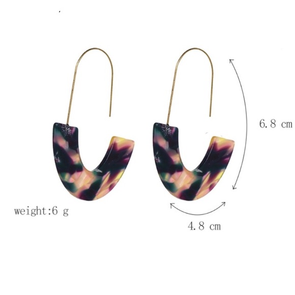 ✨ Boho Multi Color Resin Acrylic Drop Earrings - Picture 3 of 4